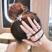 Head rope female Korean cute simple girl alloy hair rope tie hair net red bracelet dual-purpose Hairband leather case