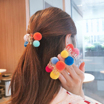 Sweet Joker color hair ball small grab clip Cherry hipster ponytail clip cute hair grab Banger clip hairhairclip