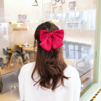 Net Red big bow hairclip Japanese lolita cross clip spring clip girl hairpin back head clip headdress