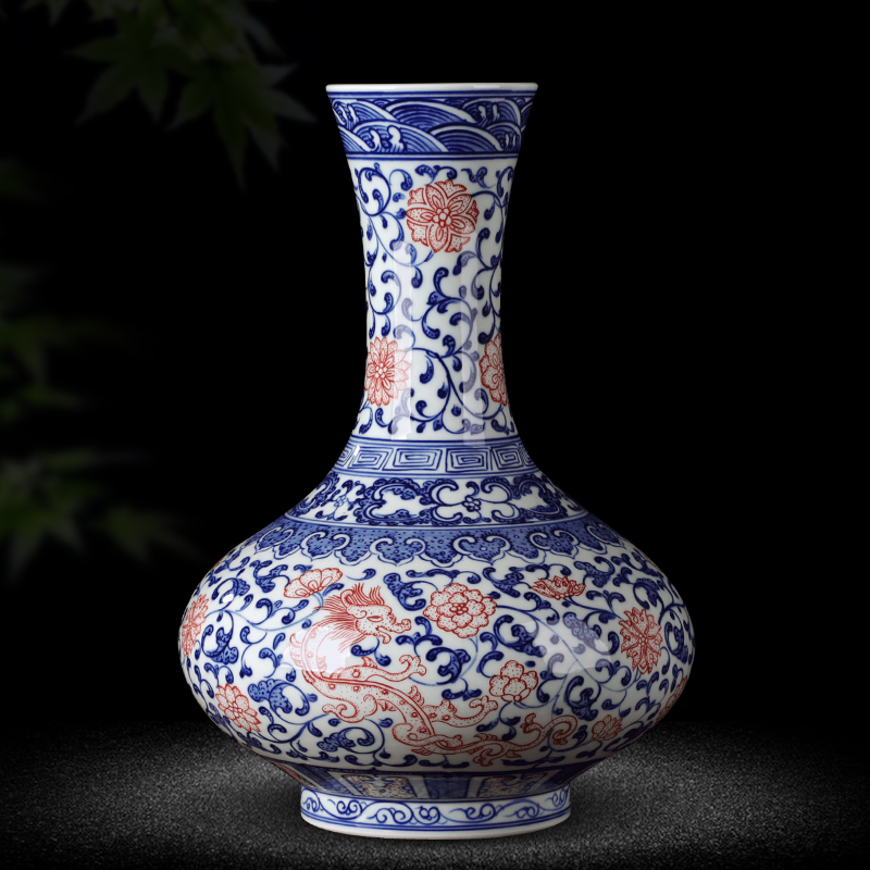 Jingdezhen ceramics glaze color antique hand - made under the blue and white porcelain vases, modern classical Chinese style household act the role ofing is tasted furnishing articles