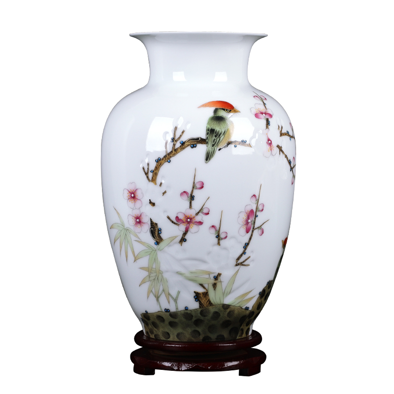 Creative thin foetus and exquisite porcelain jingdezhen ceramics vase furnishing articles sitting room flower arranging manual hand - made Chinese style decoration