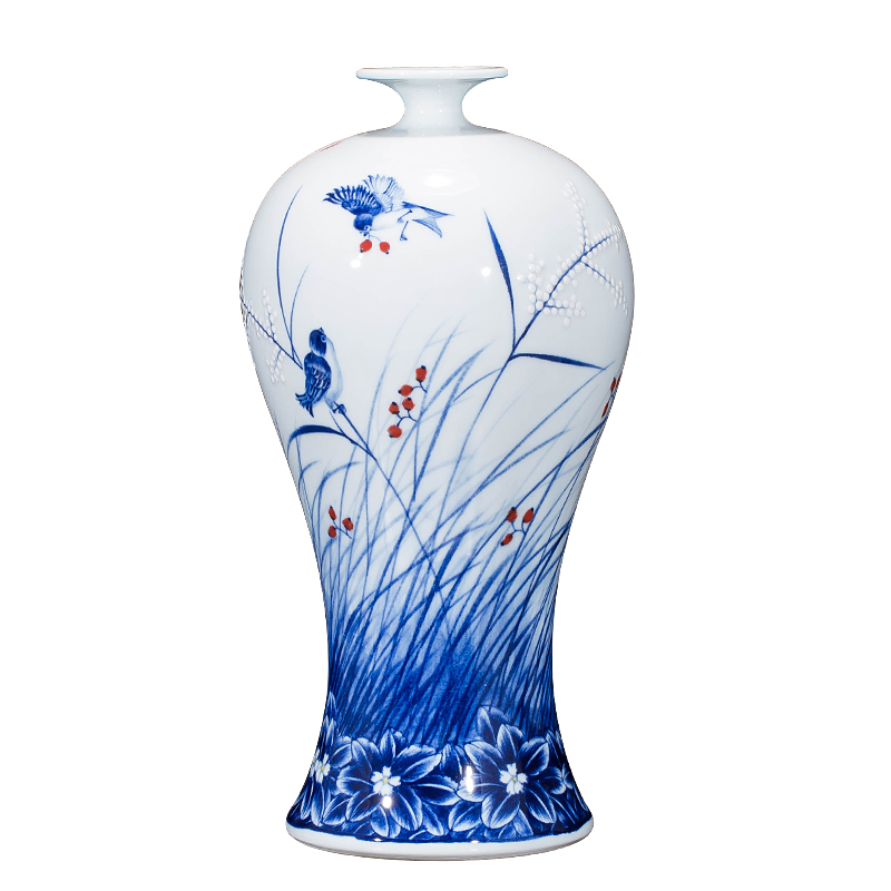 Jingdezhen ceramics hand - made household adornment blue and white porcelain vase wine porch sitting room TV ark, furnishing articles