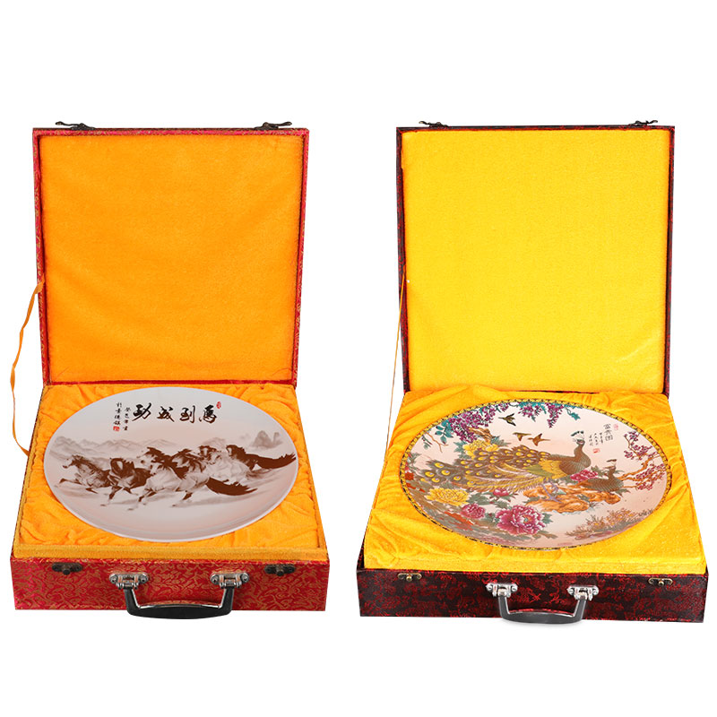 Jingdezhen ceramic vase JinHe hang dish gift box dish place high - grade decoration plate of the custom size box