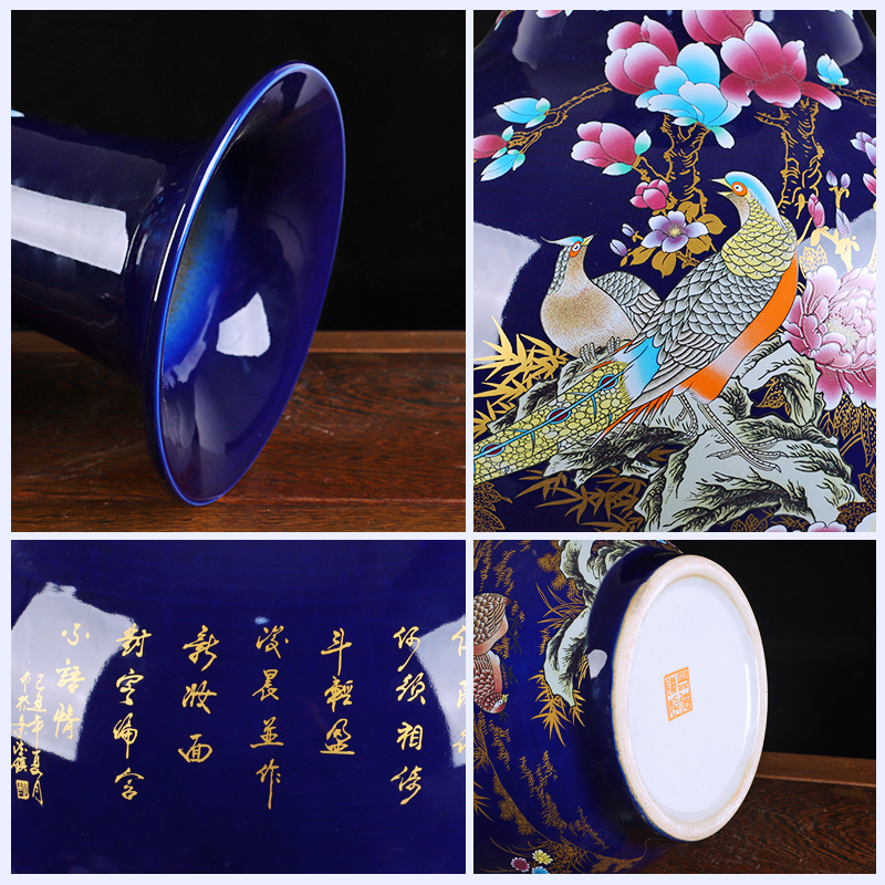 Jingdezhen vases, pottery and porcelain landing large new Chinese style household flower arrangement sitting room adornment TV ark, furnishing articles