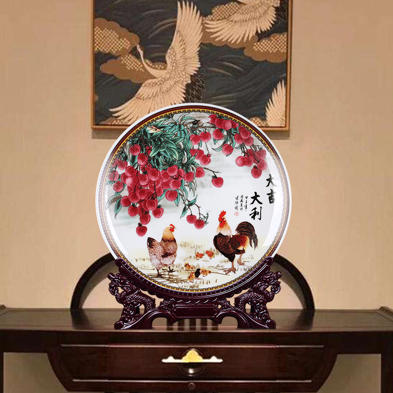 Hang dish Hang dish of jingdezhen ceramics decoration plate Chinese style living room home wine cabinet TV ark adornment furnishing articles