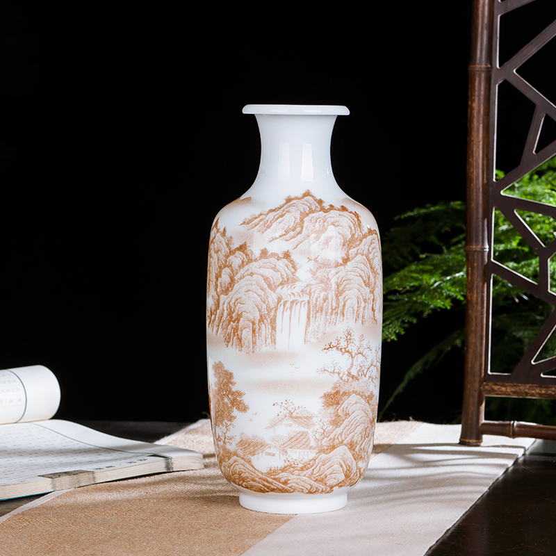 Jingdezhen ceramics high white porcelain of famille rose porcelain vase MAO home sitting room place wine decorations arts and crafts