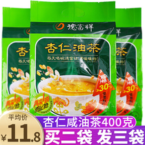 Defuxiang halal almond salty oil tea 400g bag Shaanxi specialty fruit oil tea fried noodles nutrition breakfast replacement meal