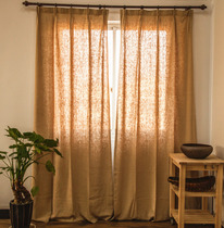 American Countryside Shading Curtains Camel Color Pure Ramee Pure Color Window Cord Fabric Minima Modern Living Room Bedroom Curtain Drapes