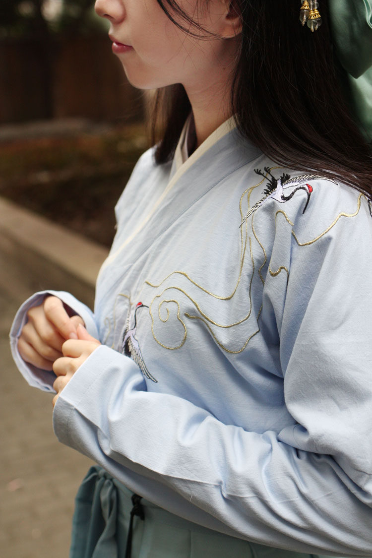 瑞鹤 京渝堂原创绣花交领上襦 衬衣新品特价