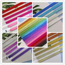 Flash diamond stacked stars origami solid color handmade diy wishing bottle Finished thin tube material Five-pointed star strip student children