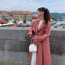 Plum ripe literary retro small man medium long loose windbreaker jacket womens thin 2020 early spring new