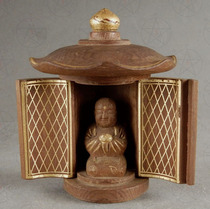 Japanese Ksitigarbha Bodhisattva esoteric Buddhist sculptor Miki on behalf of the eye-opening jewel Ksitigarbha Bodhisattva wood carving altar