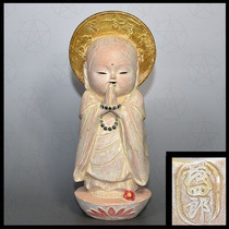 In stock Japanese master Togata Runji second generation head Togata Shigishiro made Jizo Bodhisattva Hakata Earth human figure genuine product