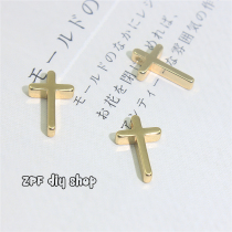 Environmentally friendly electroplating 18K gold-plated cross small pendant jewelry DIY making decorative cross pendant