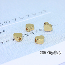 Jewelry Diy Retrofit Decoration With Accessories Small Sepc Beads Bag 18K Gold 5MM Left Right Mini Red Peach Heart Pendant Through Pearl