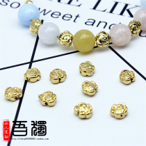 18K gold-plated rose flower type jewelry DIY jewelry transformation material K gold accessories gold beads
