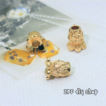 Handmade String Beads Diy Accessories Round Pearl Ornament Making Material 18K Gilded Flower Tobucket Pearl Lotus Leaf Septul