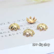 DIY Strings Beads Material Loose Beads Jewellery Accessories Round Beads Accessories Lotus Leaf Shaped 18K Gilded Flower Holder