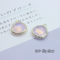 Kkin Accessories Jewellery Diy Material Bracelet Necklace Gold Plated Clad Edge Glass Water Drill Decoration Pendant Drop Small Pendant