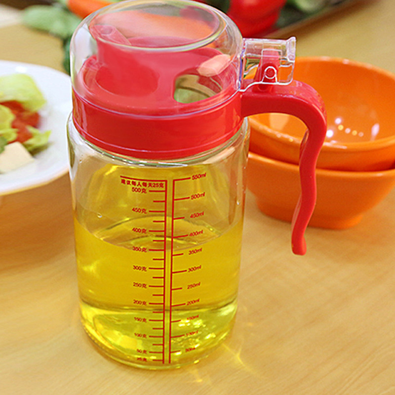 振兴yh5864 玻璃油壶防漏 600ml 刻度定量厨房用品 健康油瓶_7折现价