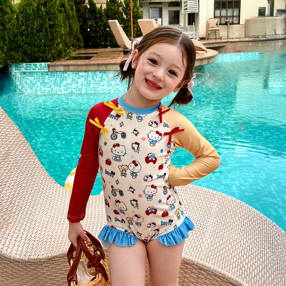 Gardenia Growth Record Children's Clothing Girls Cartoon Contrasted Color Long Sleeve Sun Protection Swimsuit Children's Baby Ruffled One-piece Swimsuit
Gardenia Growth Record Children's Clothing Girls Cartoon Contrasted Color Long Sleeve Sun Protection Swimsuit Children's Baby Ruffled One-piece Swimsuit