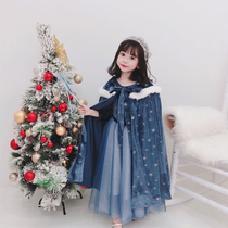 Children frozen girls Aisha princess dress Baby foreign style plus velvet Aisha dress Aisha skirt autumn and winter