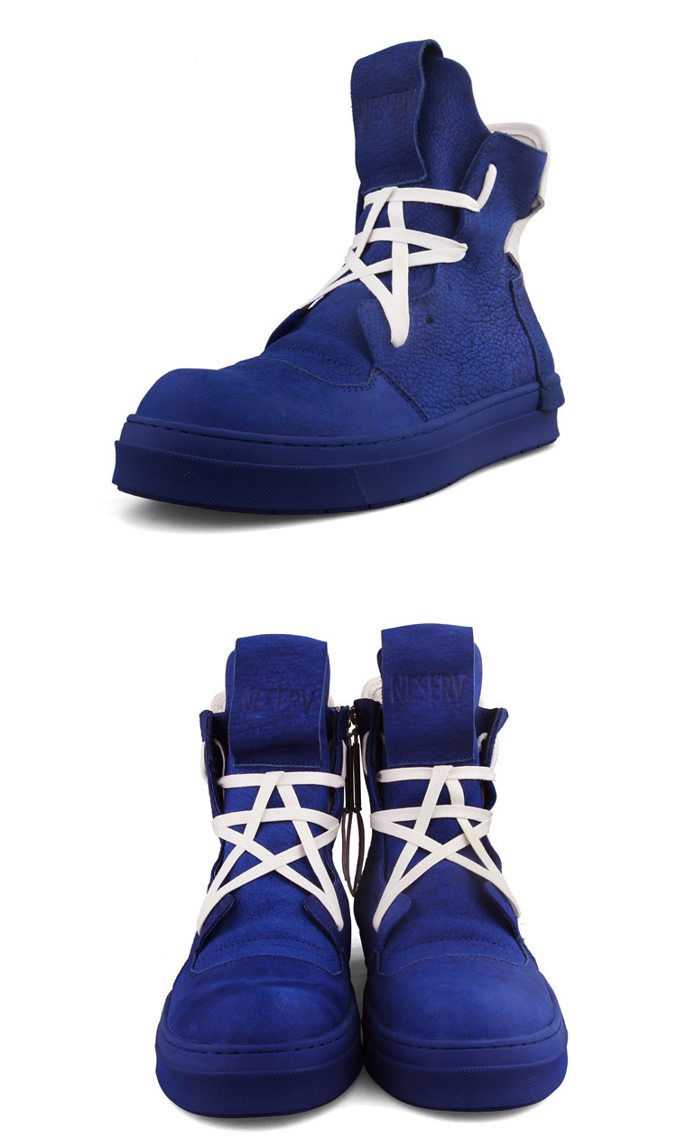 奈瑟新品sneaker情侣五星高帮鞋男潮真皮韩版板鞋男小白鞋休闲鞋