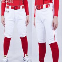 Moving male and female loose baseball pants Taiwan material white straight tube bunches 7-pants children adult game jersey pants