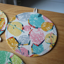 Apple Nordic round cotton insulation mat pot mat bowl mat cotton linen fabric hand-made cup mat tea mat