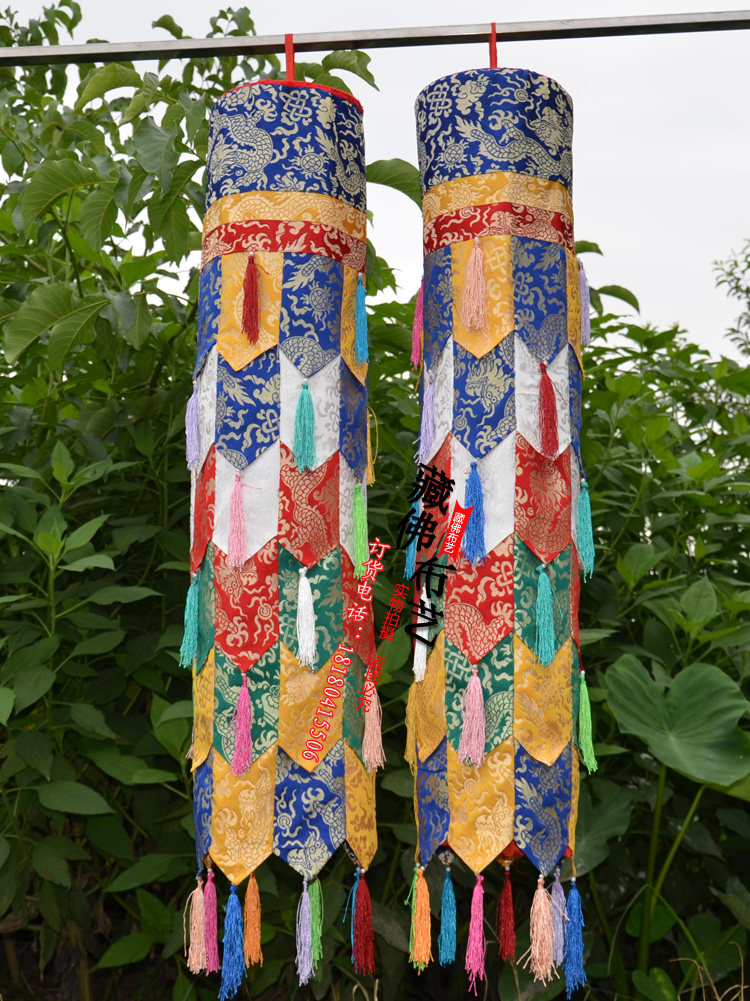 藏传佛教尼泊尔密宗佛堂装饰用品胜利幢幡藏式居家装修五彩筒1米