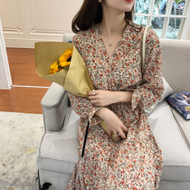 Mrs Sakuras gentle little sisters beautiful floral dress female spring and autumn 2020 new thin bottoming skirt