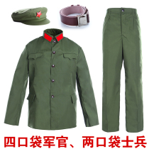 Queliang four-pocket 65-style military uniform polyester card 65 military dry suit four bags 78-style military uniform green military uniform two bags 65 old military uniform