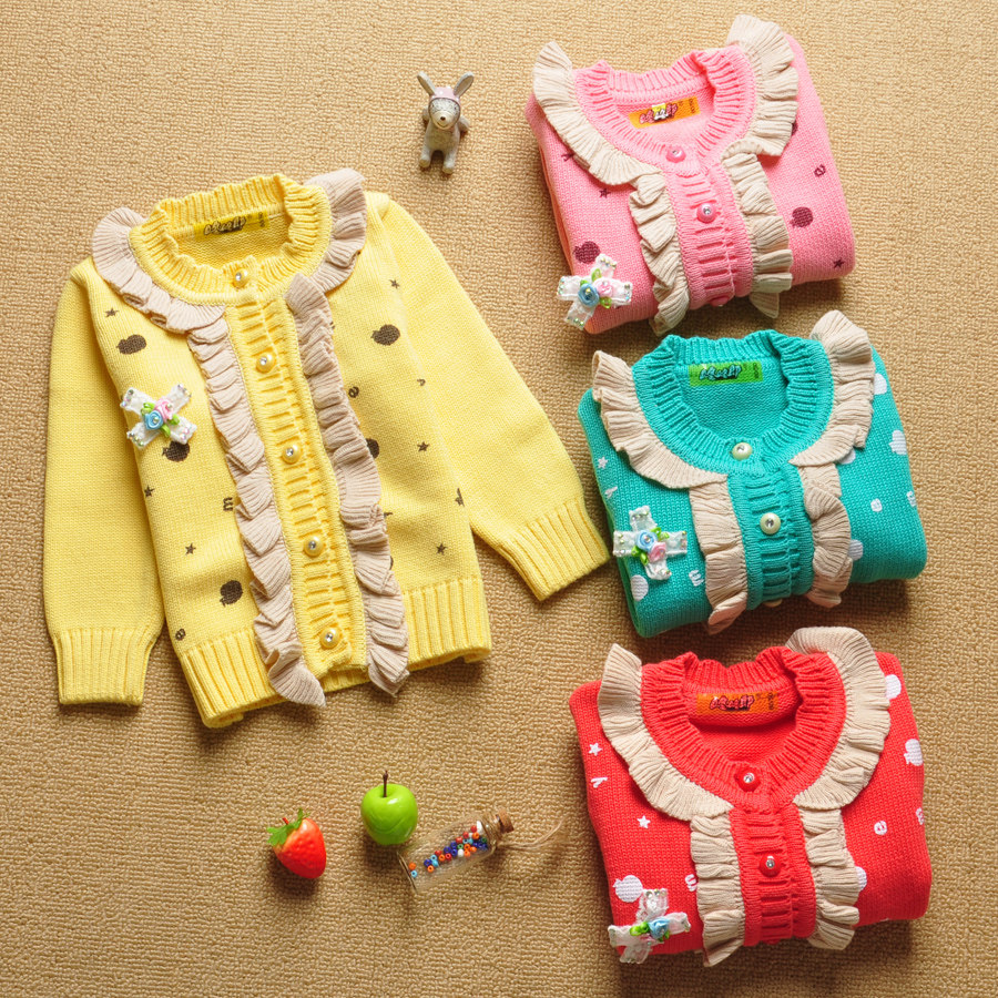 儿童毛衣秋冬新款婴儿针织开衫男女宝宝0-3岁圆领套头纯棉毛衫