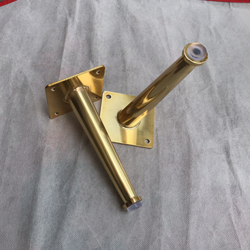 金色沙发脚电镀拉丝镀钛沙发腿金属脚不锈钢倾斜锥管家具脚柜子腿