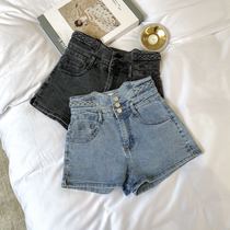 Summer home 2021 summer new high-waisted design sense niche thin split wild denim hot pants shorts children