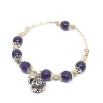 Hong Kong Amberman Thai Handmade Amethyst 925 Silver Money Bag Bracelet