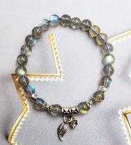 Hong Kong Amberman Ice Grey Moonlight Ladite Blue Moonlight Bracelet 925 Vintage Thai Silver Bracelet