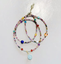 Amberman jewelry candy color tourmaline Wangfu Shi Dongling Jade multi-Circle Bracelet single-lap item