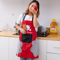 Bear cartoon hand wipe apron home kitchen waterproof and oil-proof fashion men and women Korean adult gown apron