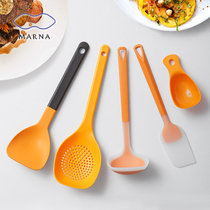 MARNA Japan imported multi-function colander long handle spoon Household skimmer stir-fry non-stick pan shovel Kitchen supplies