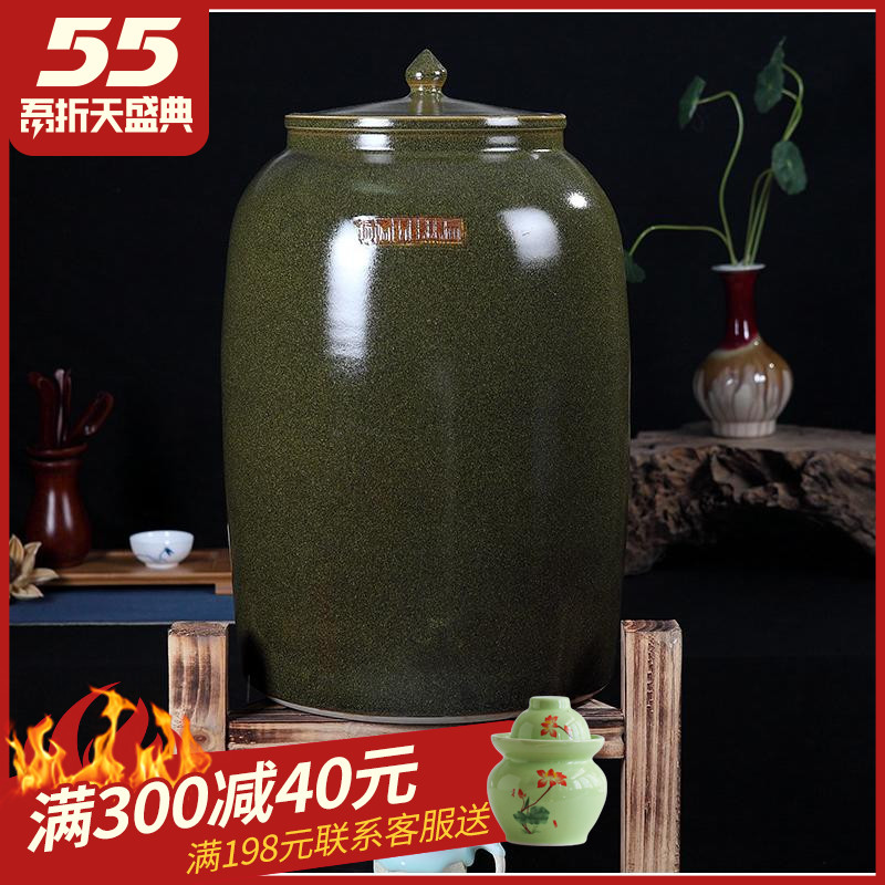 Jingdezhen ceramics with cover barrel ricer box tea oil cylinder jars at the end of the cylinder tank receives 50 kg 100 jins 30 kg