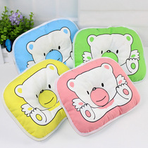Newborn pillow Newborn baby anti-partial head small pillow Spring and Autumn four seasons cartoon bear pillow Baby pillow breathable baby