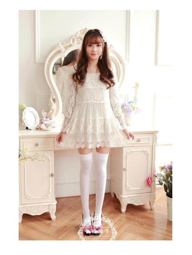 春秋日系白色防滑高筒袜子过膝袜女学生长筒半截大腿丝袜夏 薄款