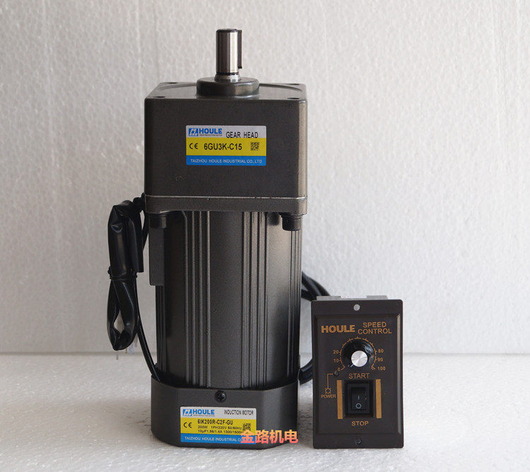 houle豪力齿轮减速电机6w-400w正反转调速马达交流220v低速定速