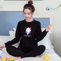 Thermal underwear womens thick and velvet set of students junior high school children cotton autumn clothes set Winter youth base