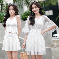 Swimsuit Women 2021 New Fashion Bikini Sexy three sets Slim Girl Split Skirt Type Bubble Spa Swimsuit