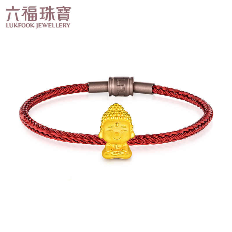 lukfook jewelry q version life buddha big day tathagata gold transfer bead bracelet with rope pricing gfa1tbp0050