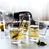 Japanese-style hammerhead pattern Phnom Penh glass water cup heat-resistant milk tea cup Juice cold drink cup Household high-end catering cup