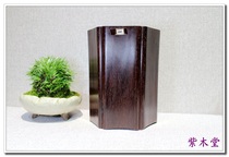 Small Leaf Purple Sandalwood Worker Hexagon Old Stock Pen Holder (080)