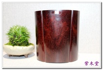 Small leaf purple sandalwood Soogyong Haitangkou Old stock pen holder (224)